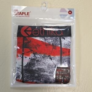 Ethika Black and Red Graphic Boxer Briefs